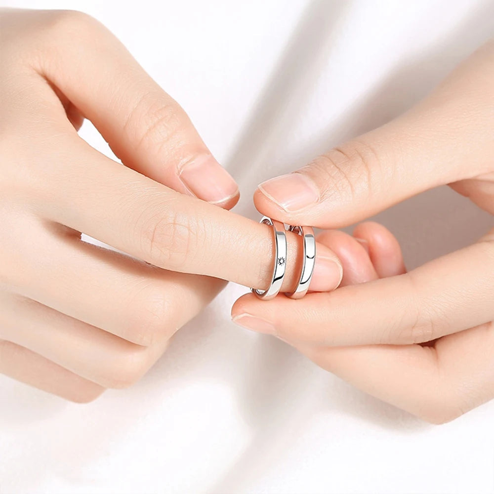 Super-Cute Sun Moon Couple Rings Set