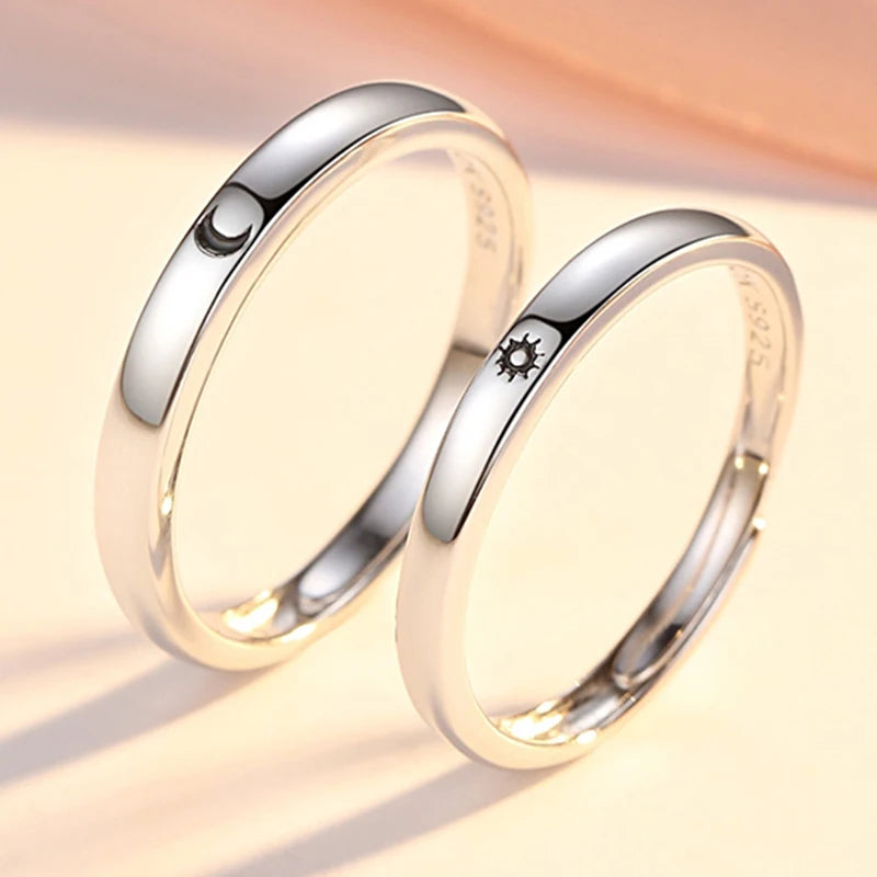 Super-Cute Sun Moon Couple Rings Set