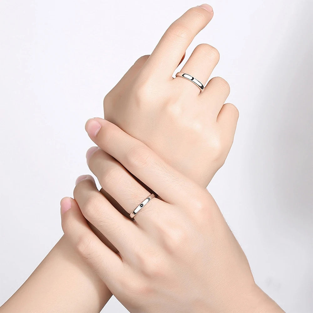 Super-Cute Sun Moon Couple Rings Set