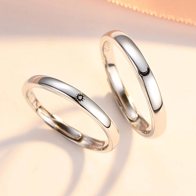 Super-Cute Sun Moon Couple Rings Set