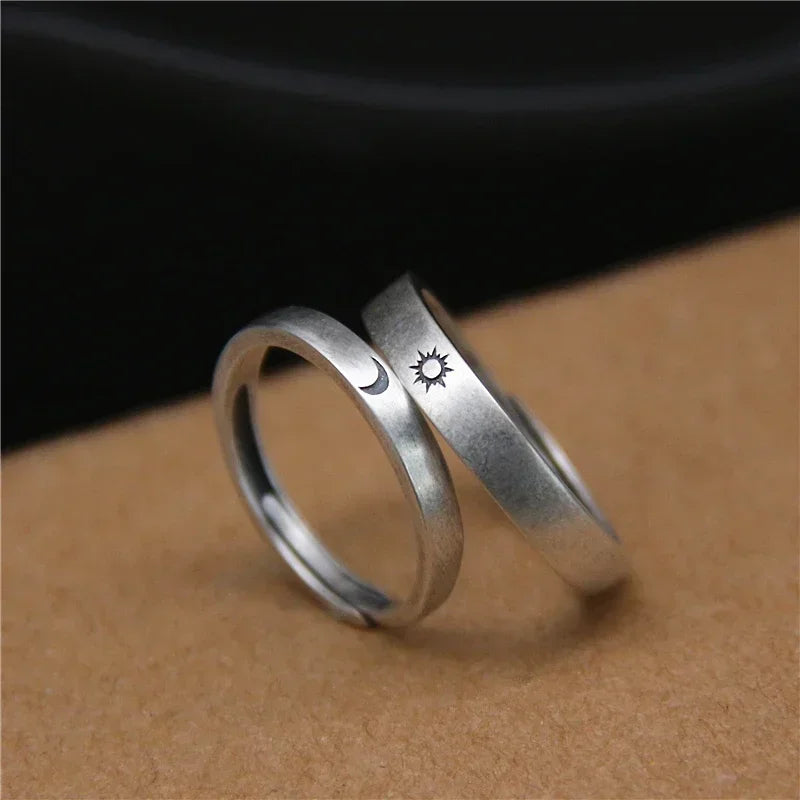 Super-Cute Sun Moon Couple Rings Set