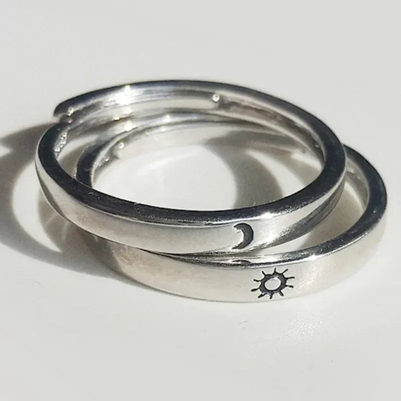 Super-Cute Sun Moon Couple Rings Set